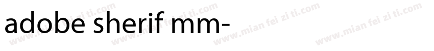 adobe sherif mm字体转换
